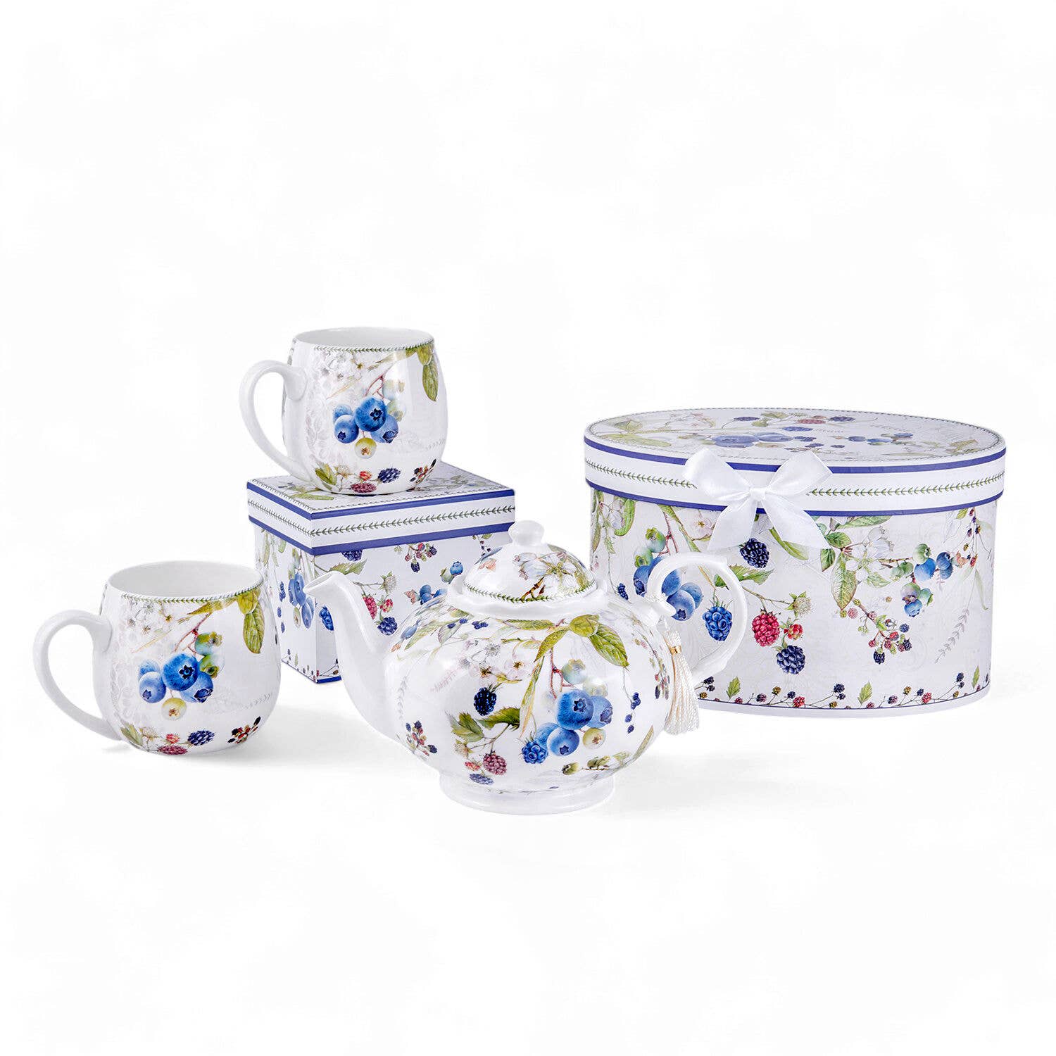 STP - Wholesale Tea Pot - Wild Berries Porcelain Teapot in Gift Box7