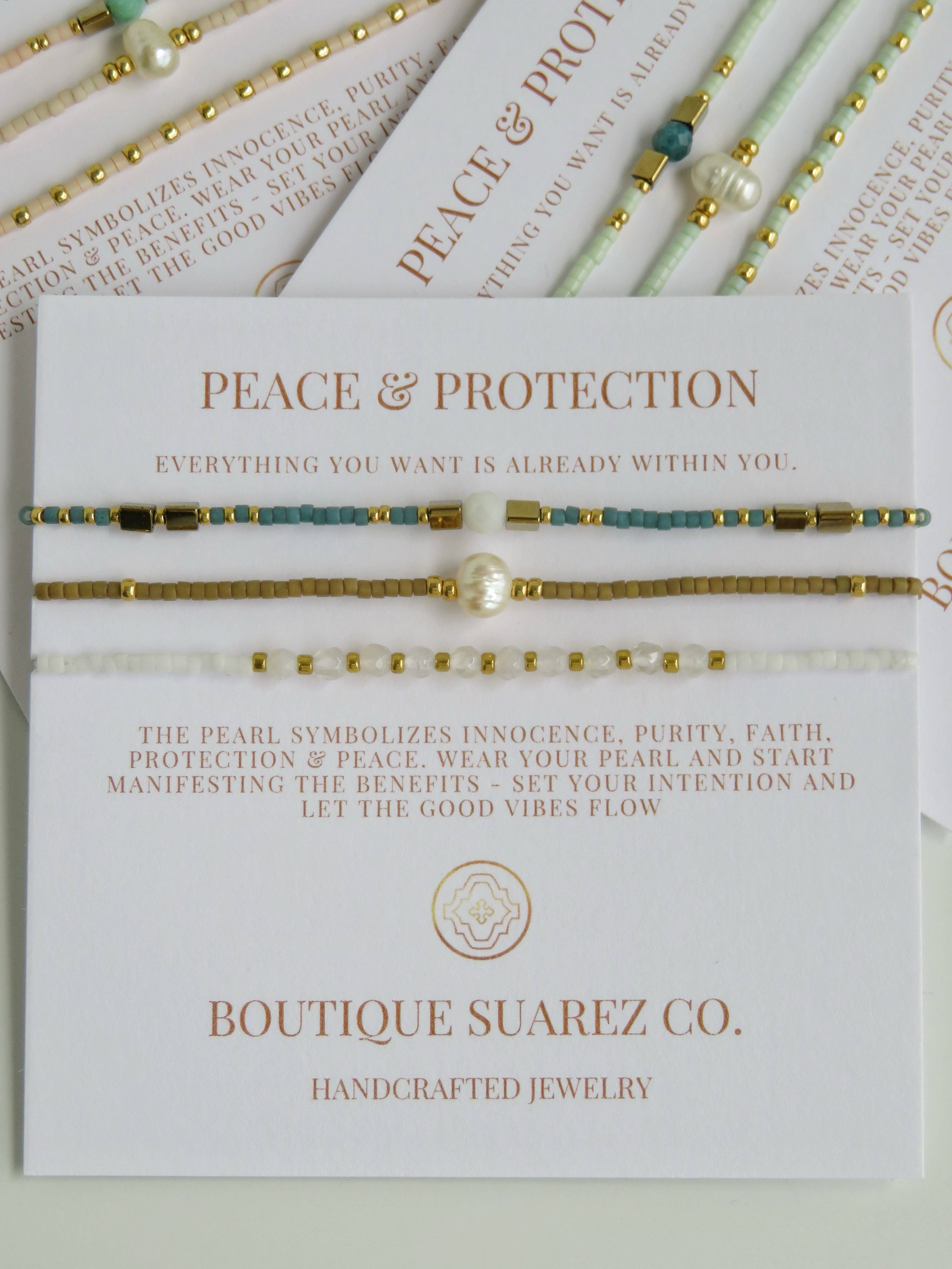 Boutique Suarez Co. - Wholesale Jewelry Set - Peace & Protection - Pearl Bracelet Stacks18