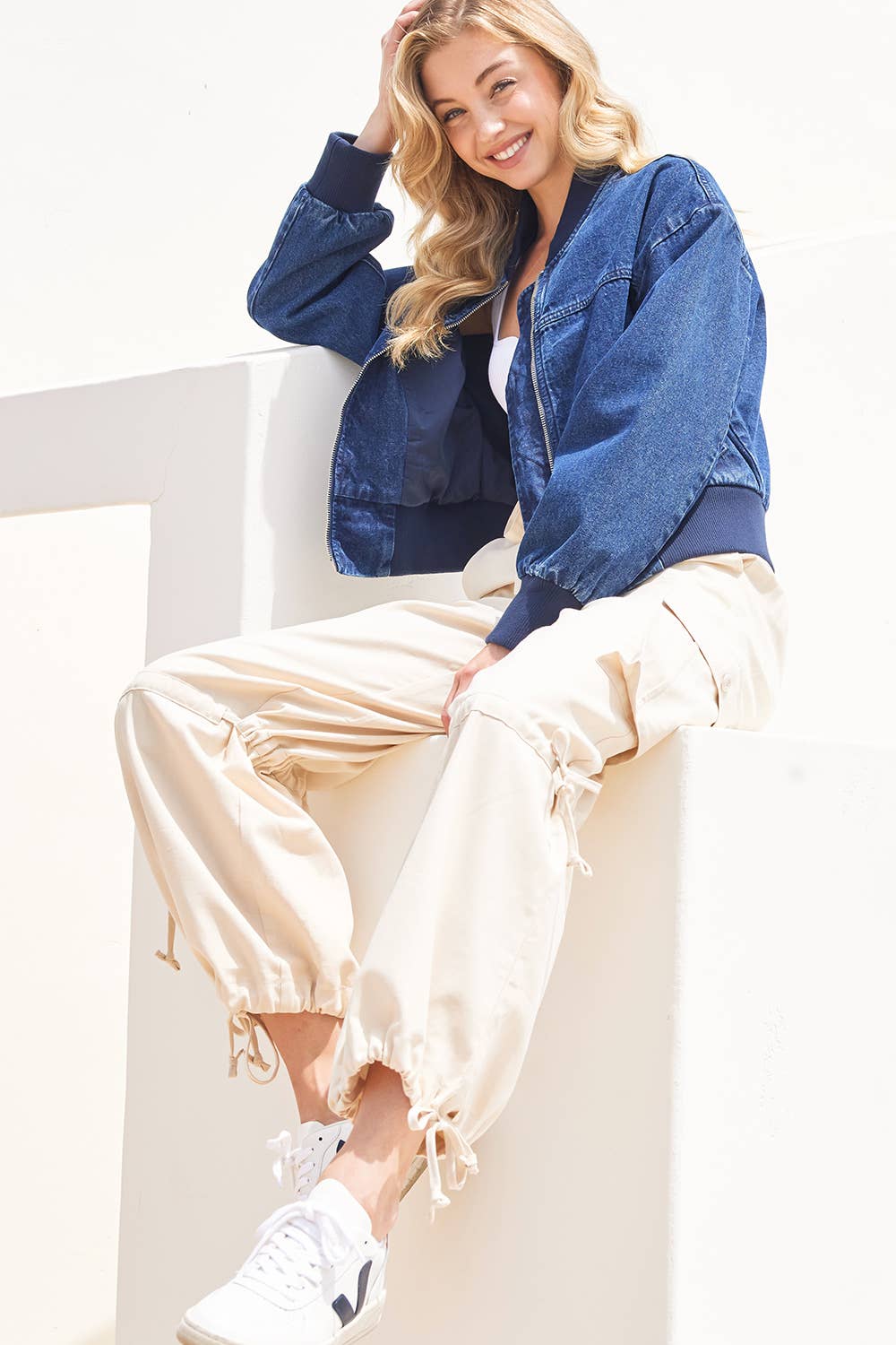 DK WASH DENIM BASEBALL BOMBER JACKET for wholesale on Faire3