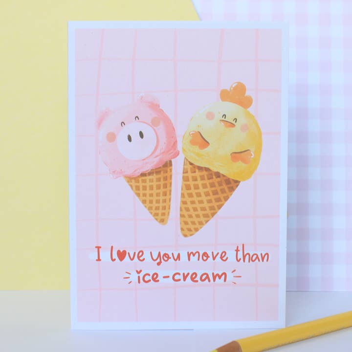 Planet612 - Wholesale Love Card - Funny Ice-Cream Love Card, Love You More Than Ice Cream3