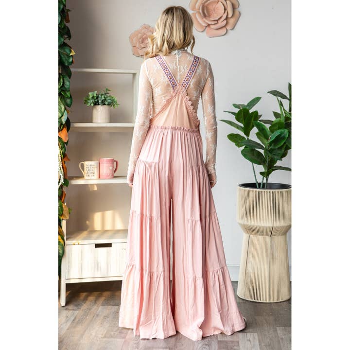 Veveret - Wholesale Jumpsuit - Women's - Embroidered Strap Flowy Jumpsuit27