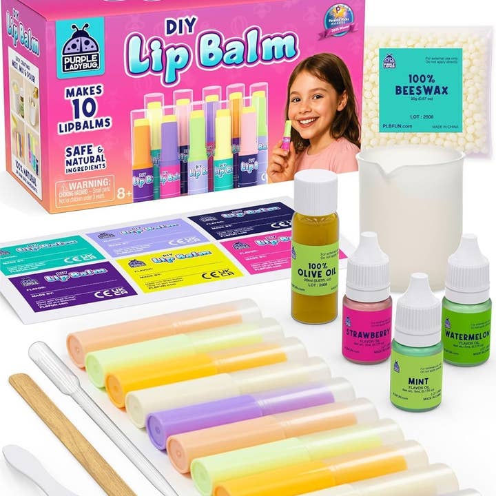 Make Your Own Lip Balms! Kit with 10 Cases for wholesale by Purple Ladybug