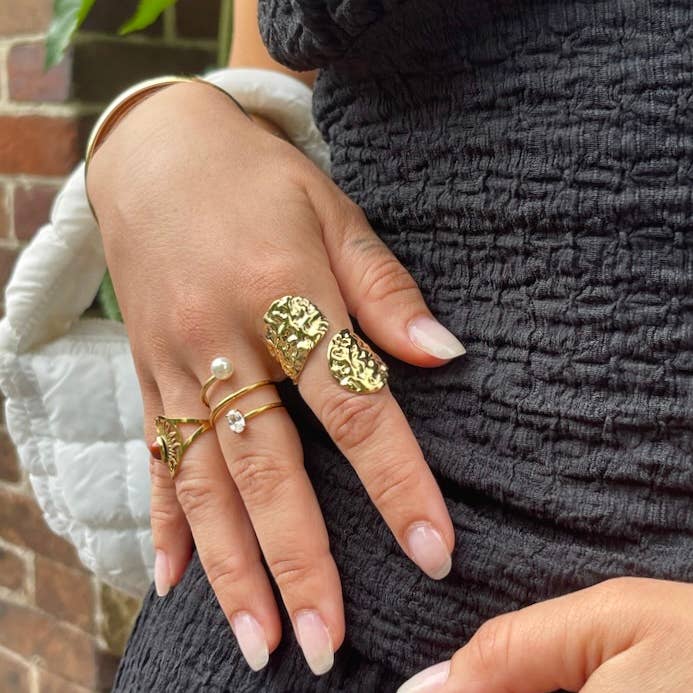 Gold Stainless steel ring 424RX146 for wholesale on Faire1