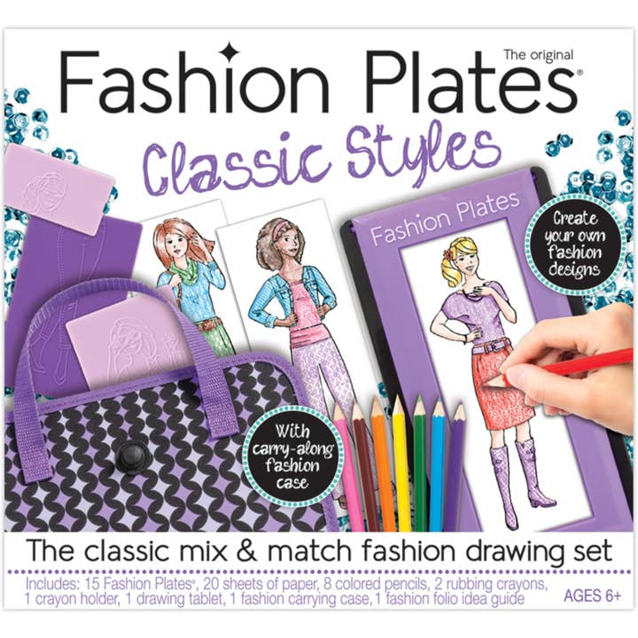 Play Monster - Wholesale Coloring & Activity Book - Kids & Baby - Fashion Plates Classic Styles Mix-and-Match Drawing Kit1