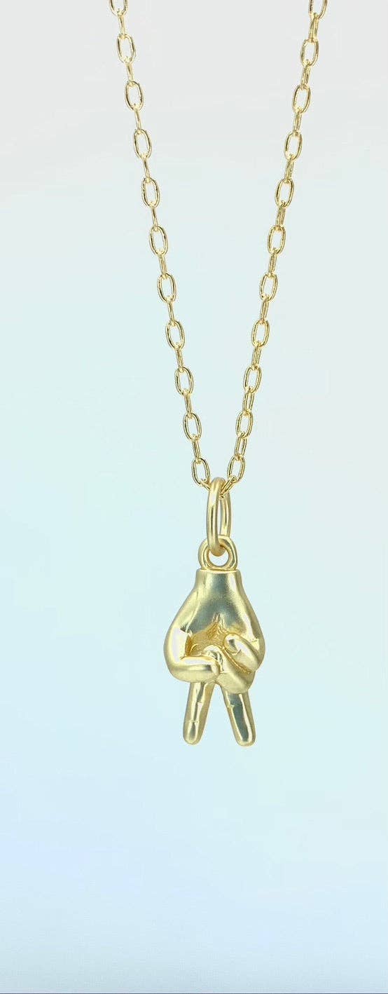 BMR – Engroshandel Halskæde med vedhæng – Fredstegn & "F U" håndgestus halskæde1