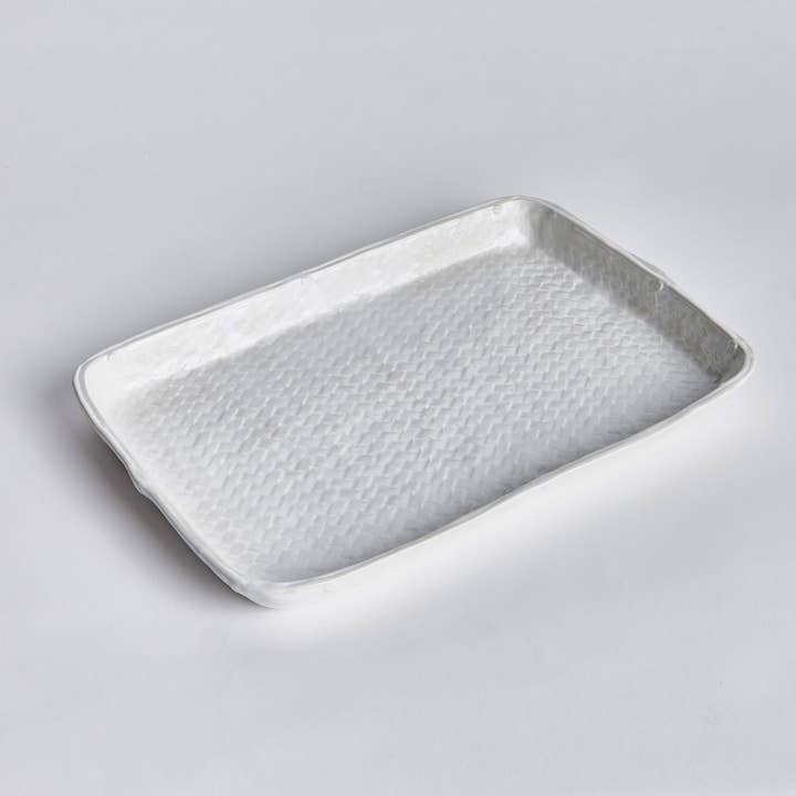 White Corinne Serving Platter for wholesale on Faire2