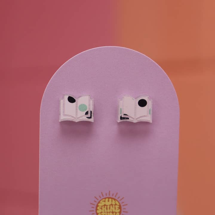 Sunshine Studio - Wholesale Stud/Post Earrings - Open Book Tiny Stud Earrings37
