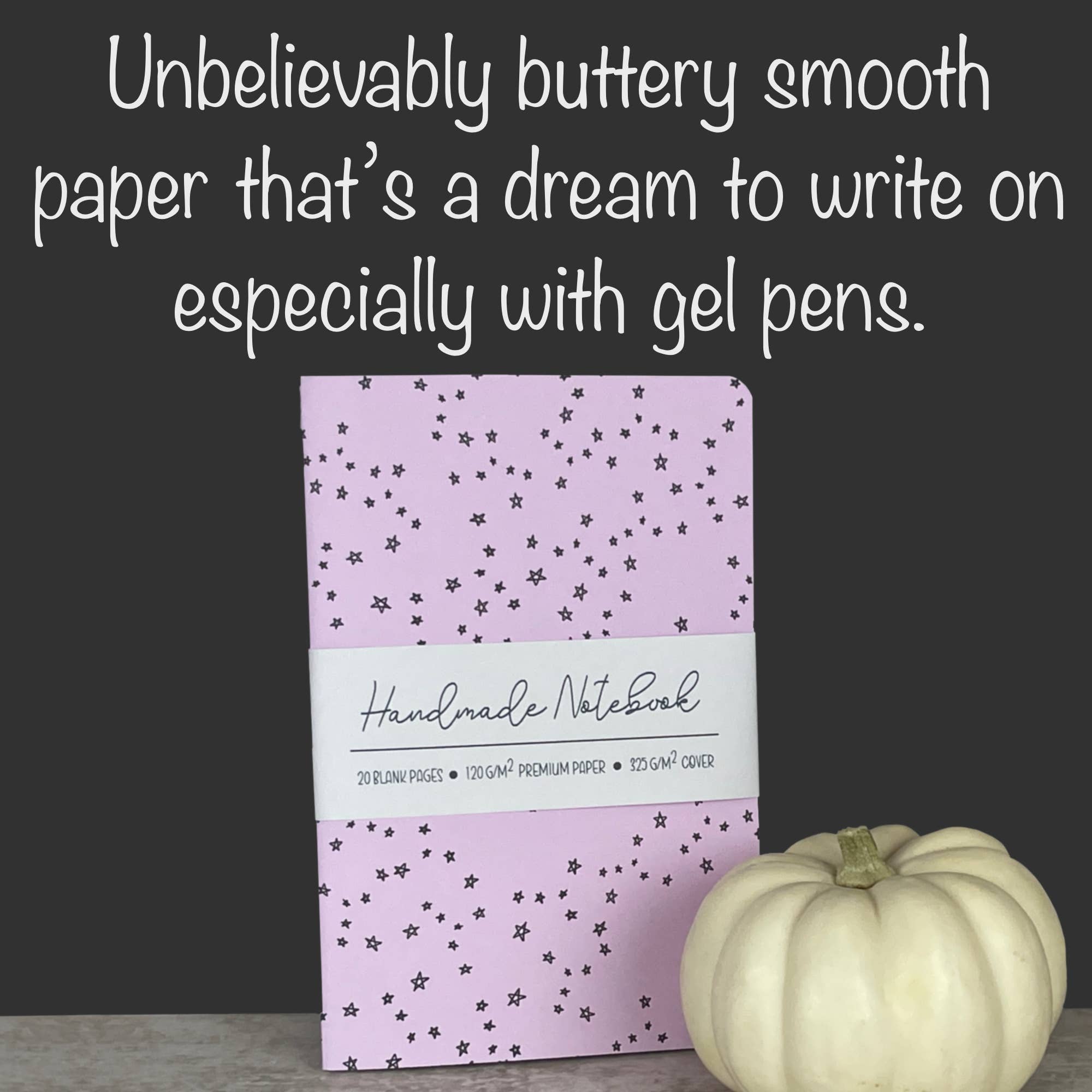 Art by Erica H & Rebel Stitchers - Wholesale Notebook - Handmade Saddle Bound Notebook - Doodle Stars - A5ish4