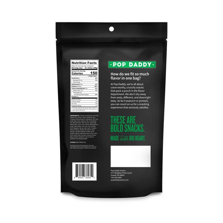 Pop Daddy Snacks - Wholesale Pretzels - Pop Daddy – Mexican Street Corn Seasoned Pretzels 7.5oz1