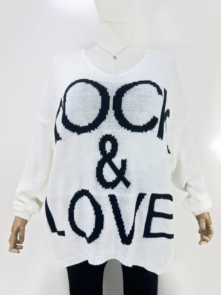 ZAFA PARIS - Venta al por mayor Jersey de punto - Mujer - 21F15H38-ROCK LOVE-JERSEY ROCK LOVE DE TALLA GRANDE