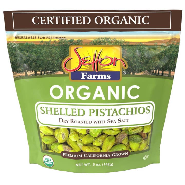 Setton Farms Organic Shelled Pistachios Sea Salt 5oz for wholesale by Setton Pistachio of Terra Bella
