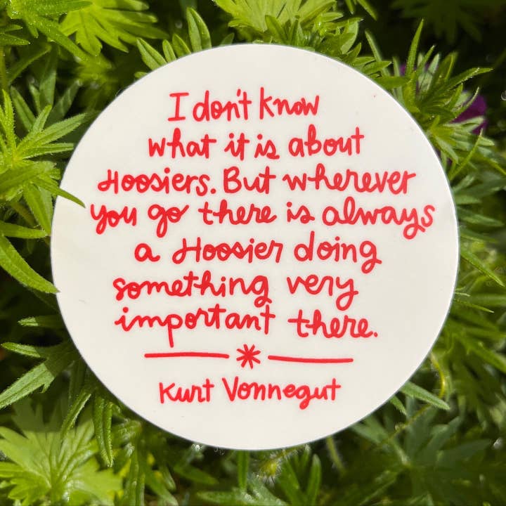 By Jean Elise - Wholesale Sticker - Kurt Vonnegut "Hoosier" Sticker2