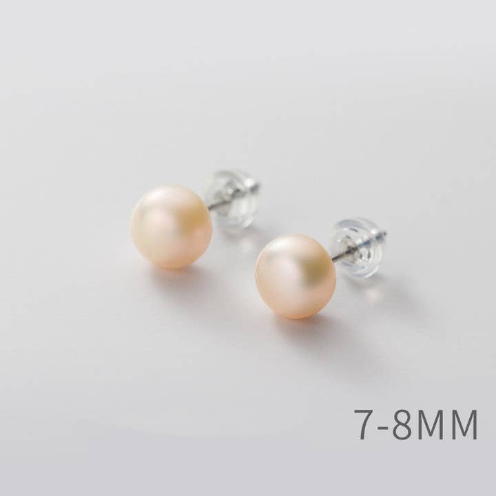 Perimade & Co. LLC - Wholesale Stud/Post Earrings - White Pink Purple Pearl Stud Earrings in 925 Sterling Silver7