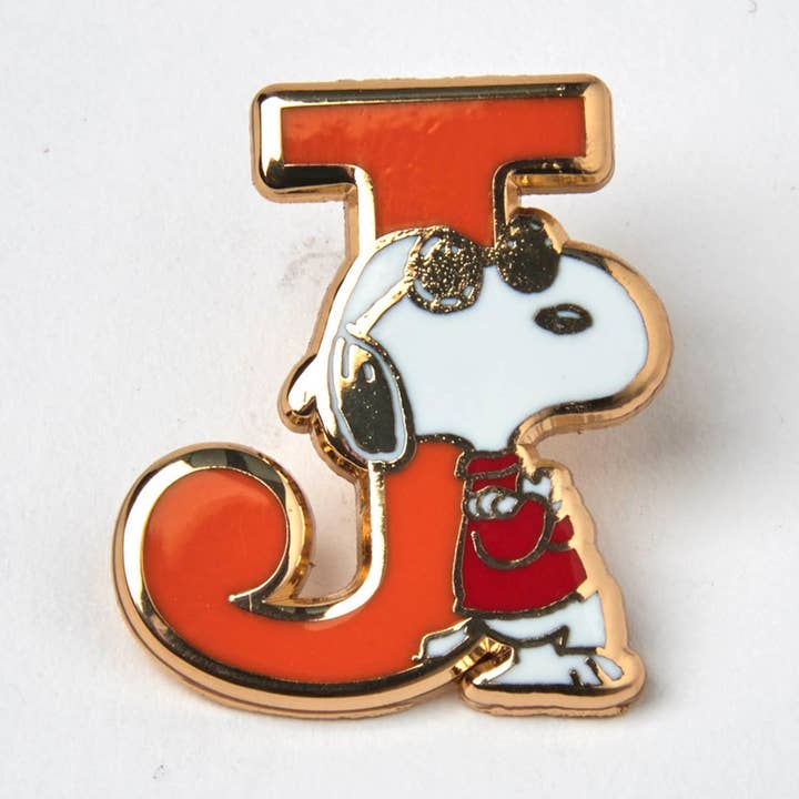 Peanuts Alphabet Pin - J for wholesale by Magpie