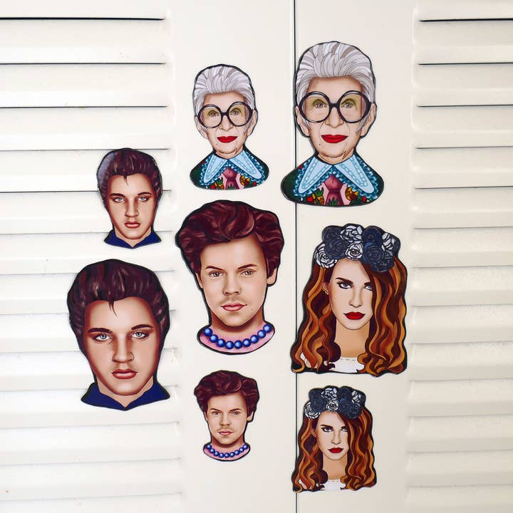 THE PAPER IDOLL - Wholesale Magnet - Iris Apfel magnet 3 or 4 in, Fashion icon merch4