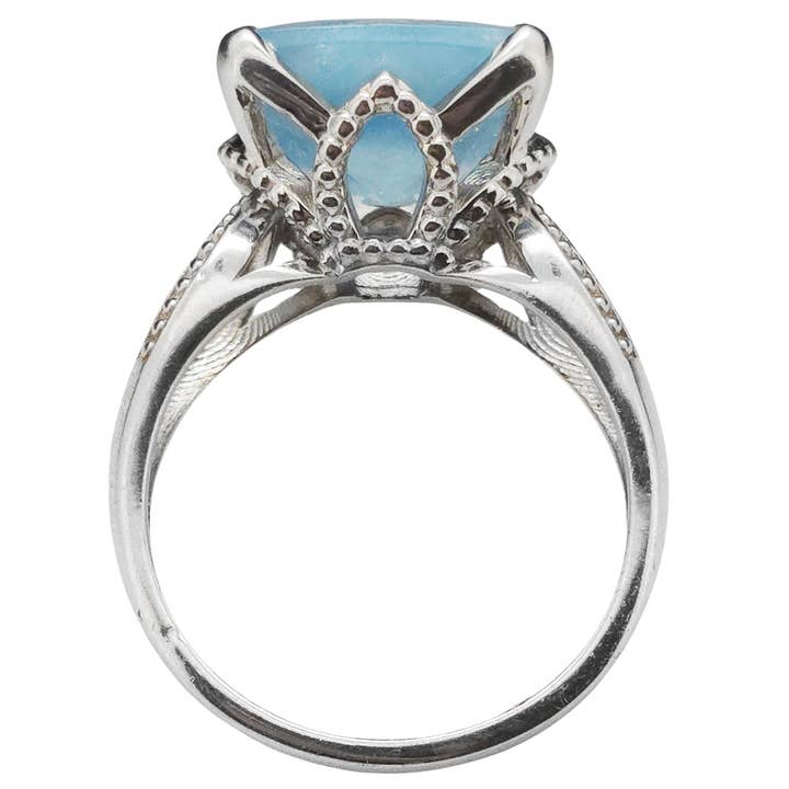 anillo de plata de ley aguamarina para venta al por mayor de Amberman