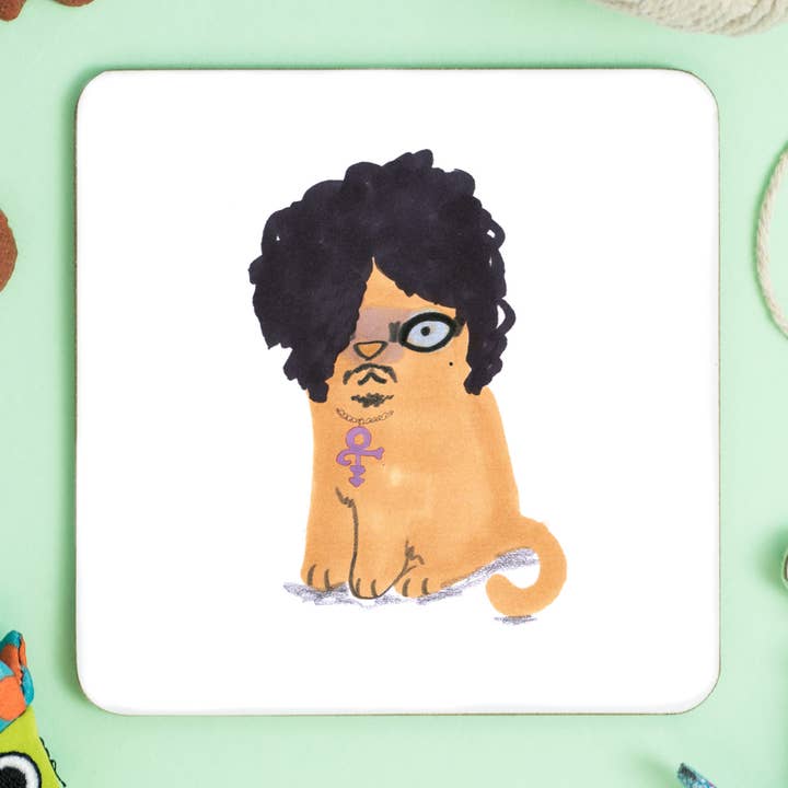 Dessous de verre pour perruque Cat In Prince pour la vente par Jo Clark Design