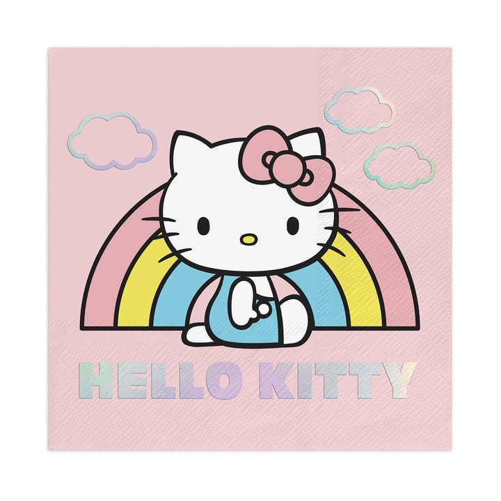 Hello Kitty Rainbow Skies Beverage Napkins for wholesale by Studio Oh!