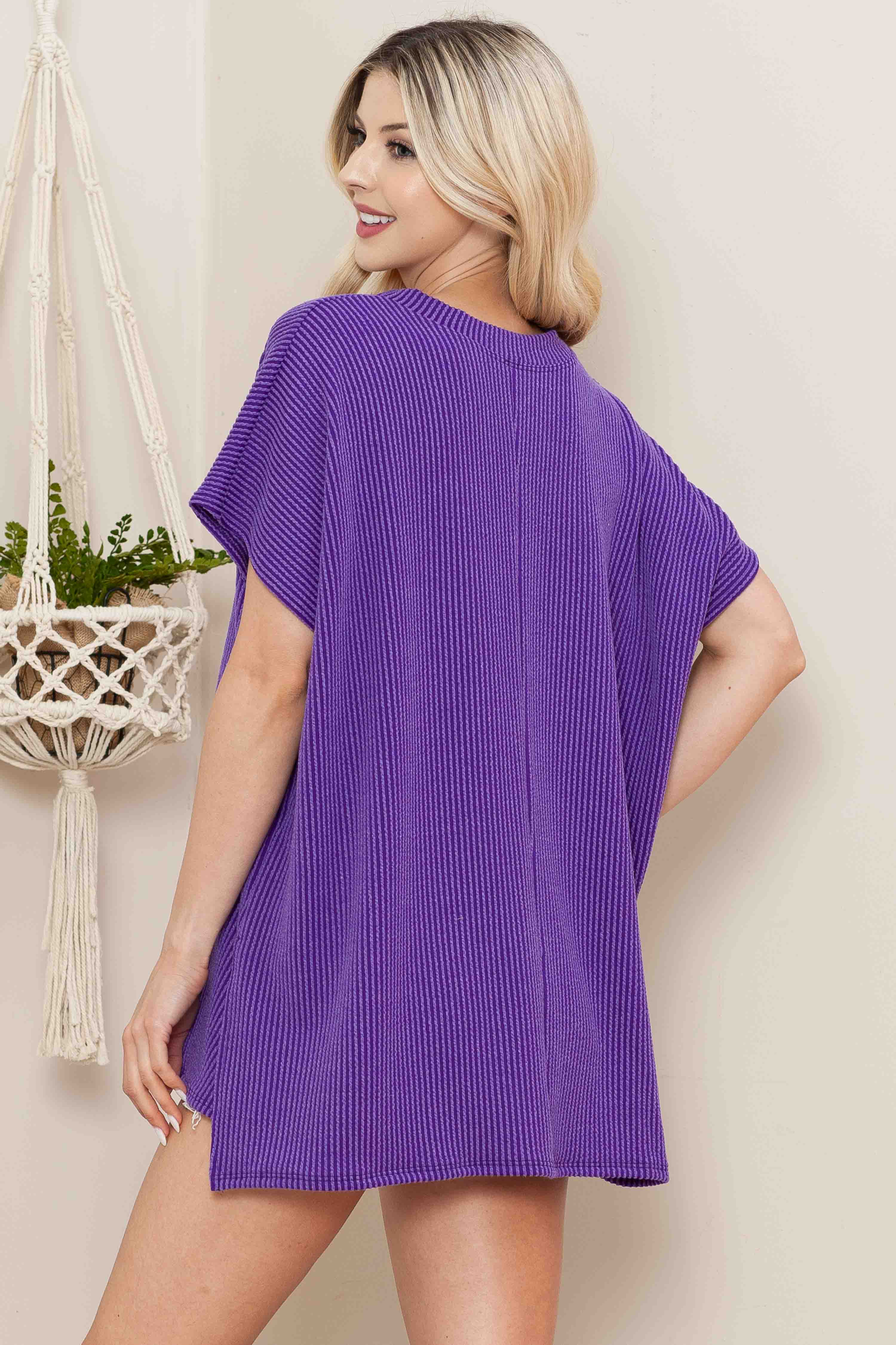 Burgundy Apparel - Wholesale Tunic - Women's - SHORT SLEEVE TUNIC WITH SIDE SLIT17