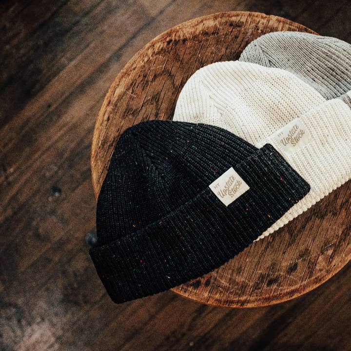 Upstate Stock - Wholesale Beanie – Unisex - Blackout Super Fine Upcycled Cotton Watchcap3