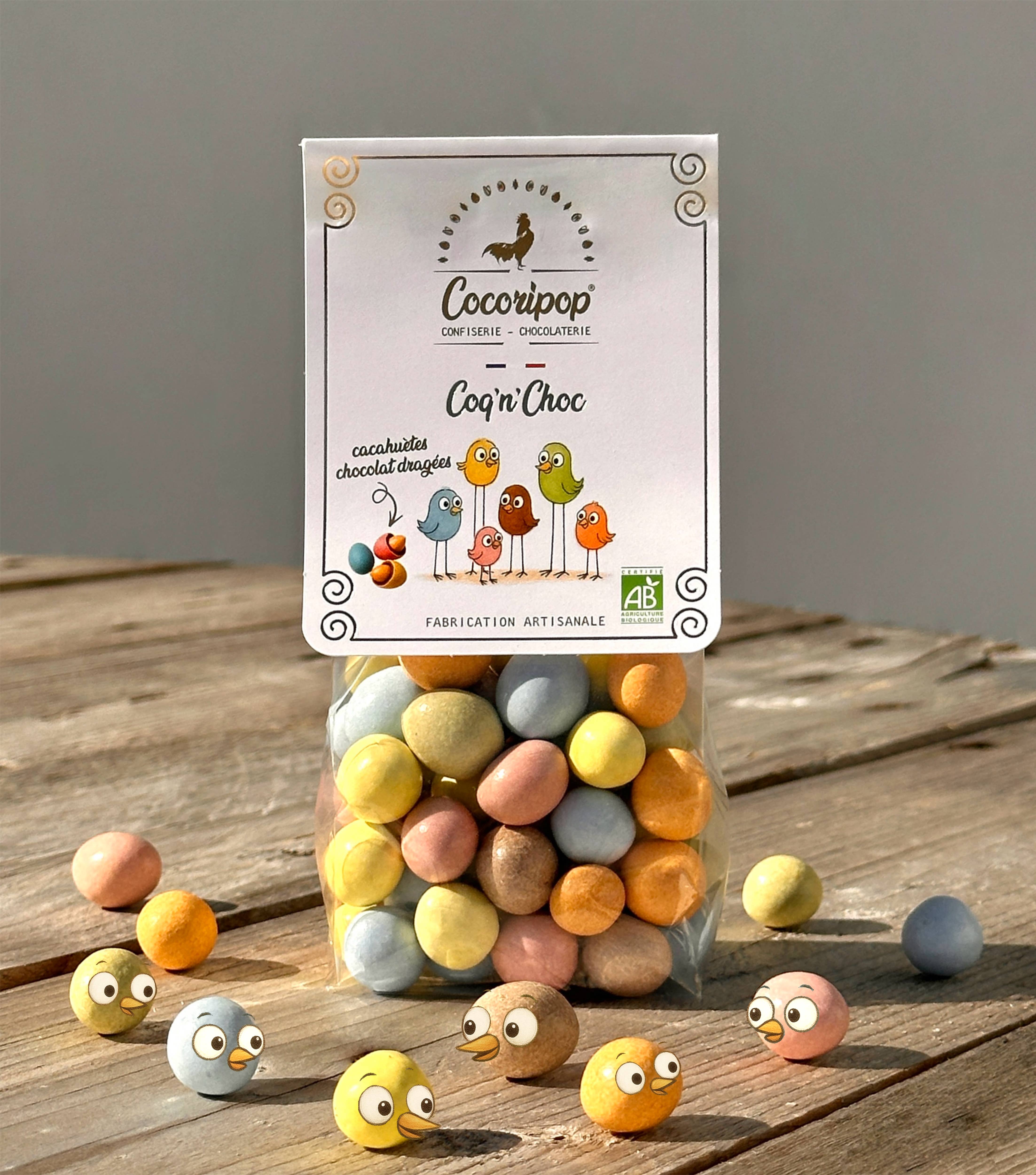 Cocoripop - Wholesale Cocoa Stirrer - Coq 'n' Choc (chocolate-coated peanut)2