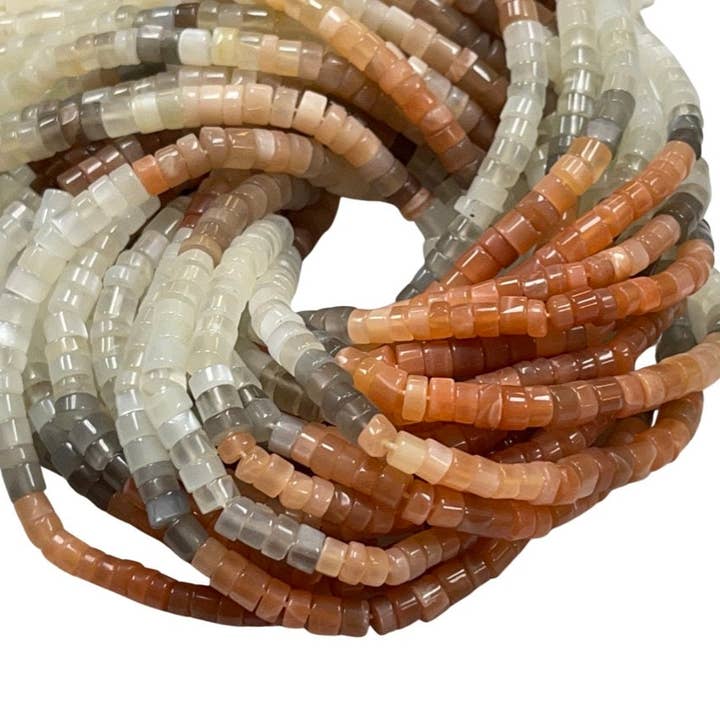 TRIVENI USA INC - Wholesale Beads - Multi Color Moonstone Gemstone Heishi Disc Beads Strand1