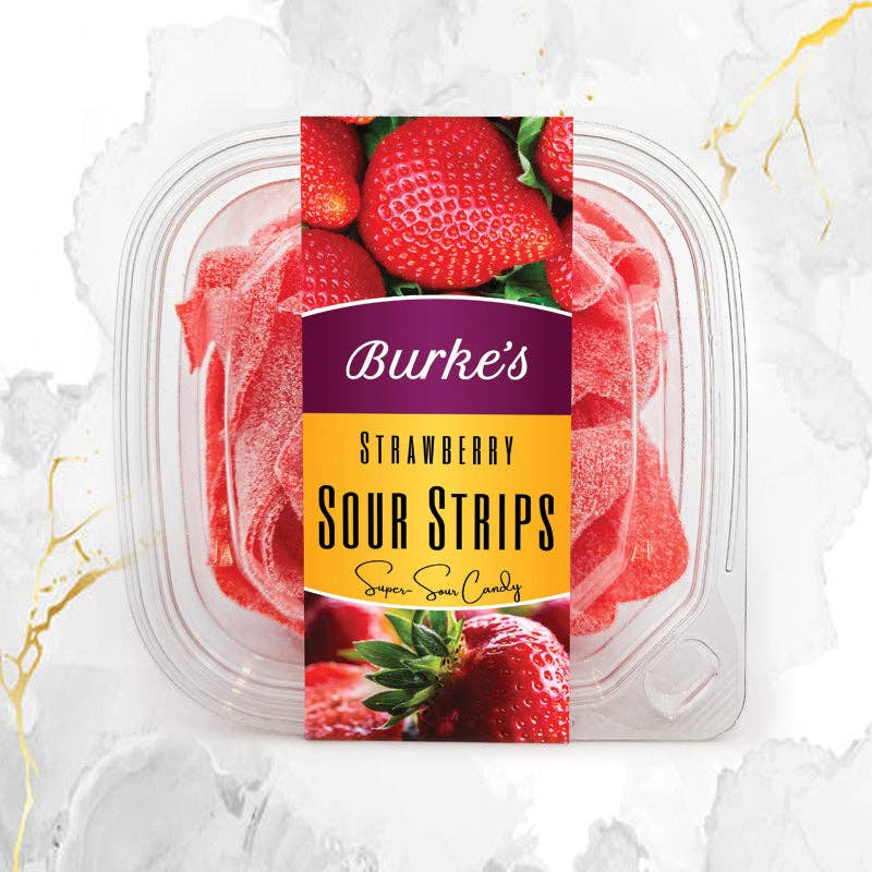 Burke's Naturals – Gomas por atacado – Tiras Arosas de Morango