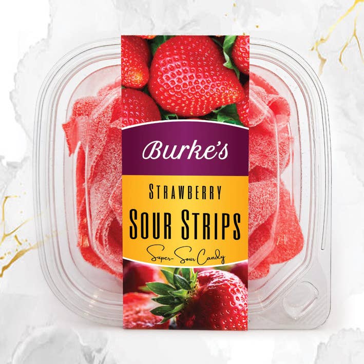 Jordbærsure strimler for engroshandel hos Burke's Naturals