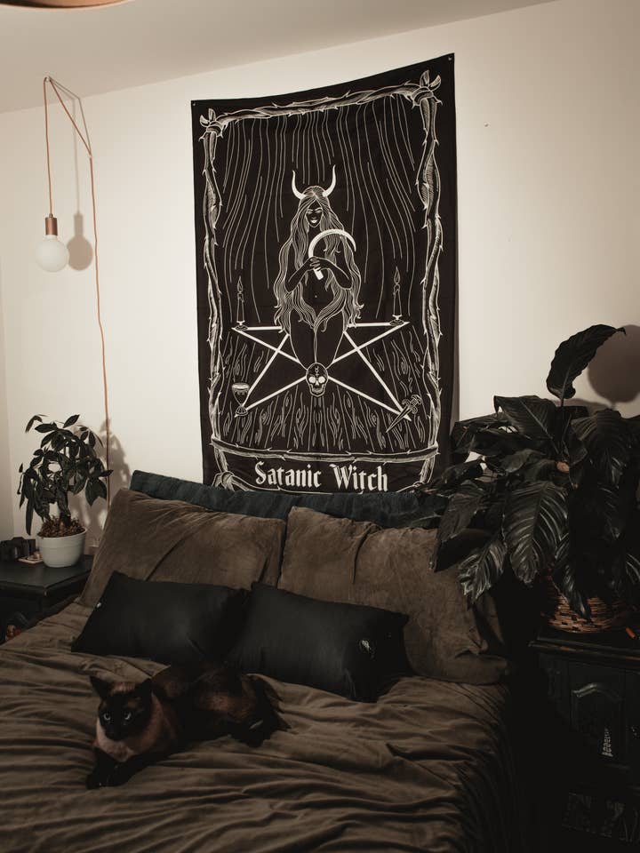 Satanic Witch Oracle Tapestry for wholesale by The Pretty Cult