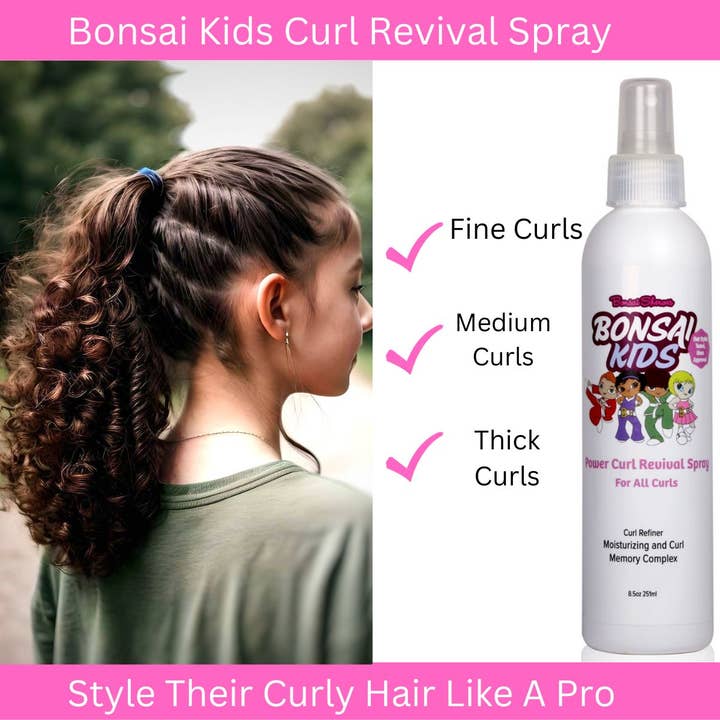 Curl Spray 8oz - Curl Spray for Kids - Girls - Toddlers for wholesale by Bonsai Kids Hair Products