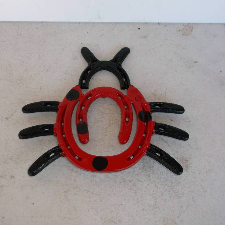 Creations Welded - Wholesale Garden/Lawn Stake - Lady Bug Horseshoe Garden Art, Garden Stake, Metal Yard.4