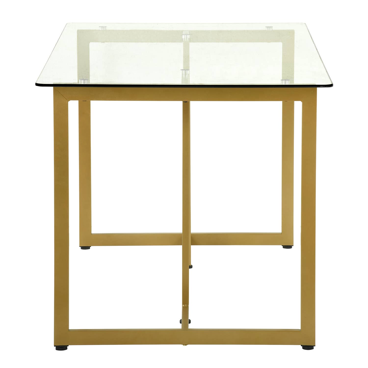39F Inc. - Wholesale Side Table - SLIP Modern 55in Glass Dining Table With Metal Frame10