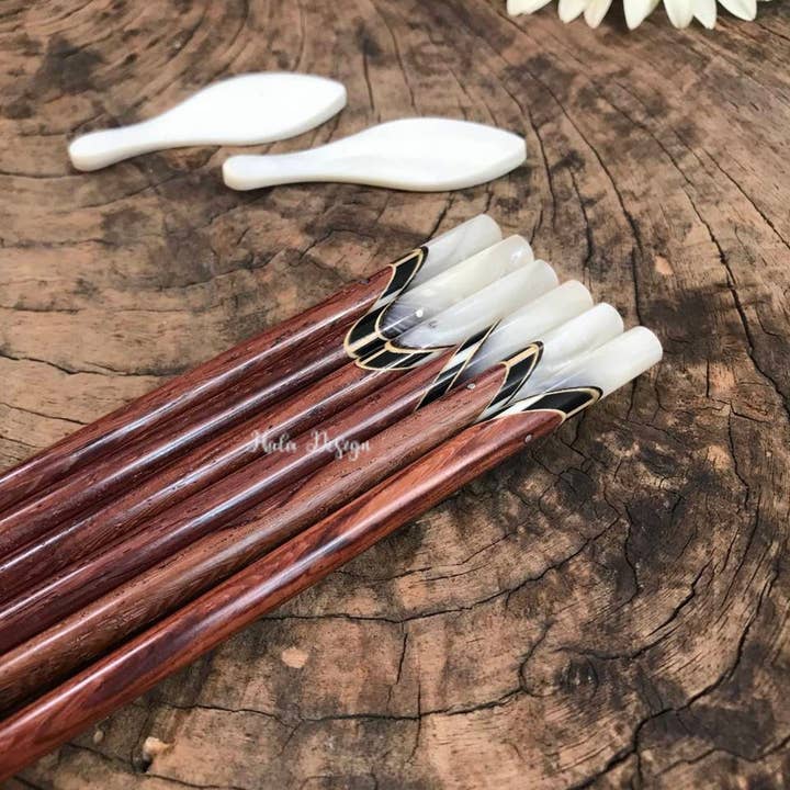 Hala Design - Wholesale Chopsticks - Personalized Japanese Rosewood Chopstick with Marble Tip4