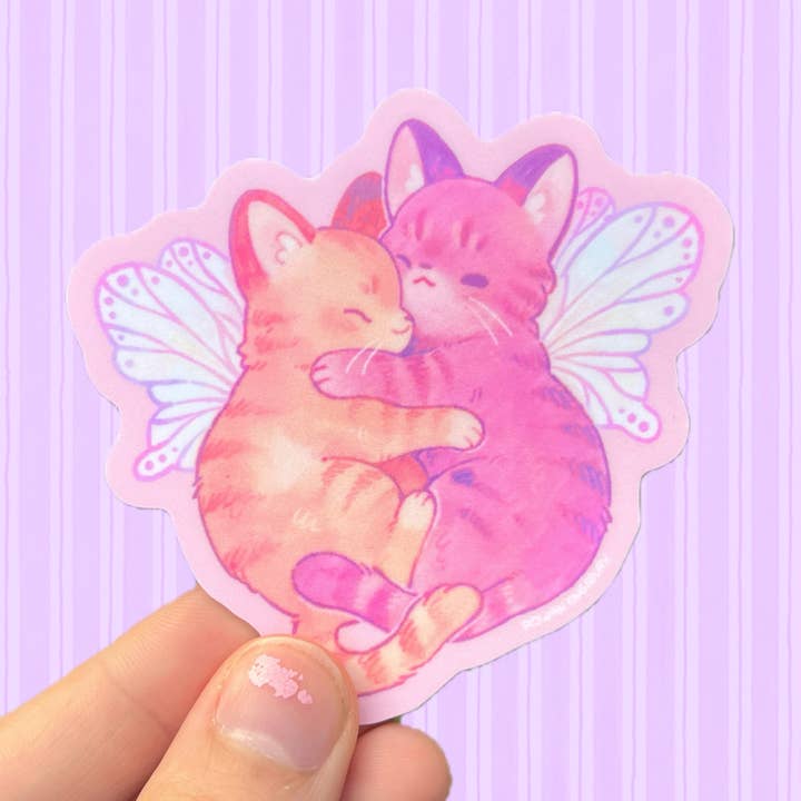 Rowan Kingsbury - Wholesale Sticker - Cuddly Fairy Kittens Sticker
