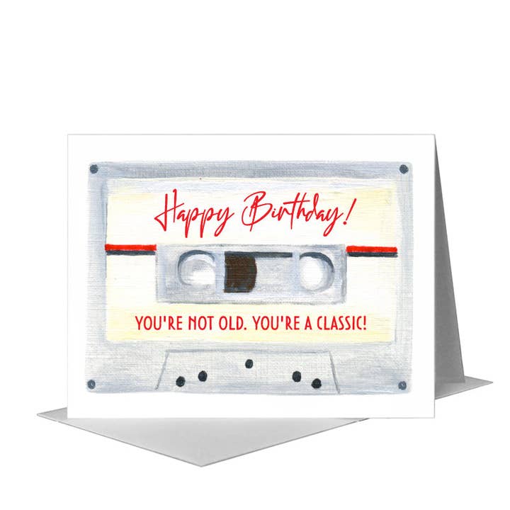 Printed Canvas - Wholesale Birthday Card - Cassette Tape, Greeting Card (#8653AA)