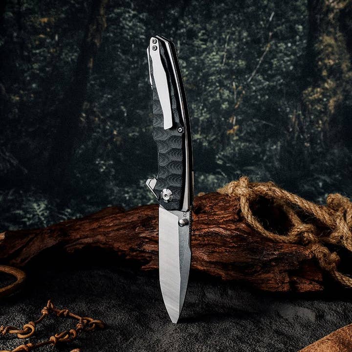Shokunin USA - Wholesale Pocket Knife/Holder - Venture D2 Carbon Steel Pocket Knife With Clip & G10 Handle