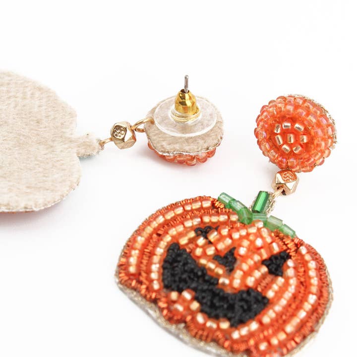 My Doris - Wholesale Dangle Earrings - HAPPY FACE PUMPKIN EARRINGS1