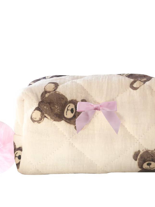 POCHETTE OURSON NŒUD ROSE pour la vente par With Love Shop