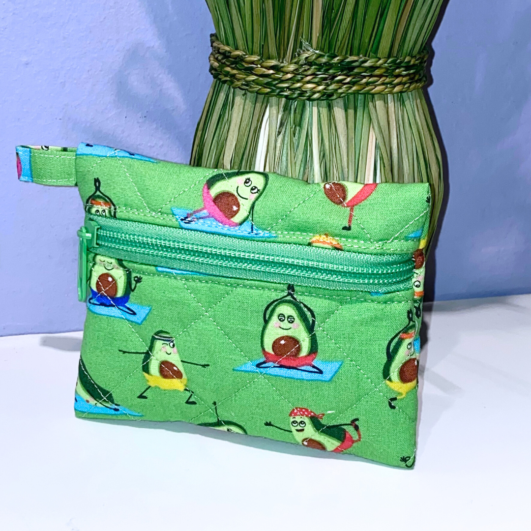 Needlesnstash - Wholesale Coin Purse - Women's - Quilted zipper coin purse wallet - Fun Avocado0