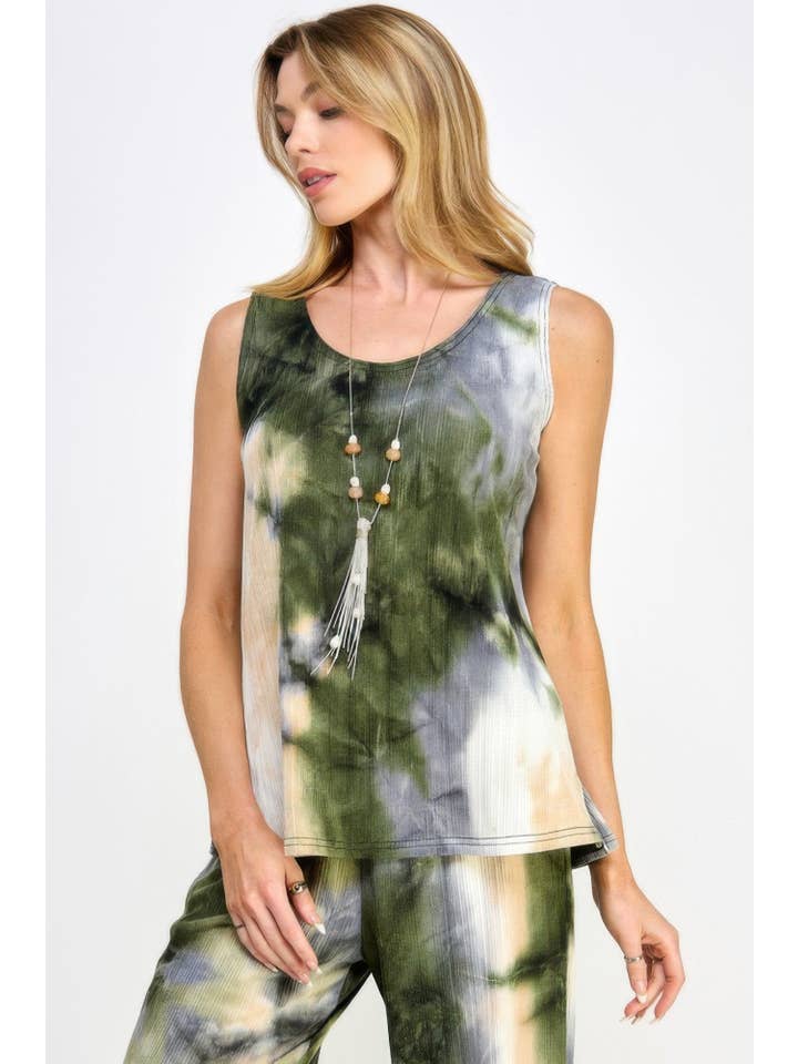 CC Wholesale Clothing - Wholesale Tank top – Women′s - Andante Tie Dye Print Sleeveless Tank Top5