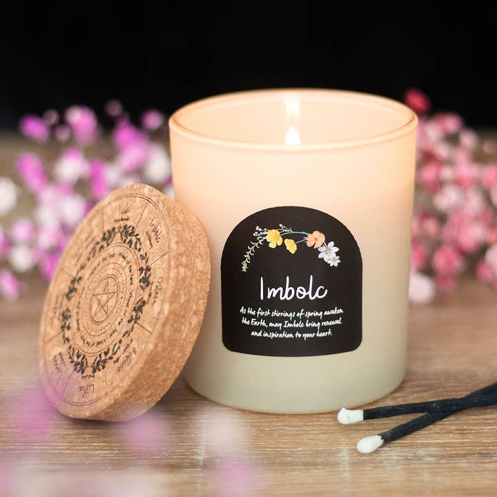 Imbolc Spiced Vanilla Wheel of the Year Candle for wholesale by Something Different Wholesale