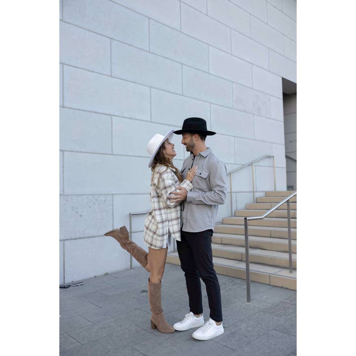 American Hat Makers - Vente Chapeau en feutre – unisexe - Chapeau Fedora Rancher à bord plat en feutre de laine 100 %72