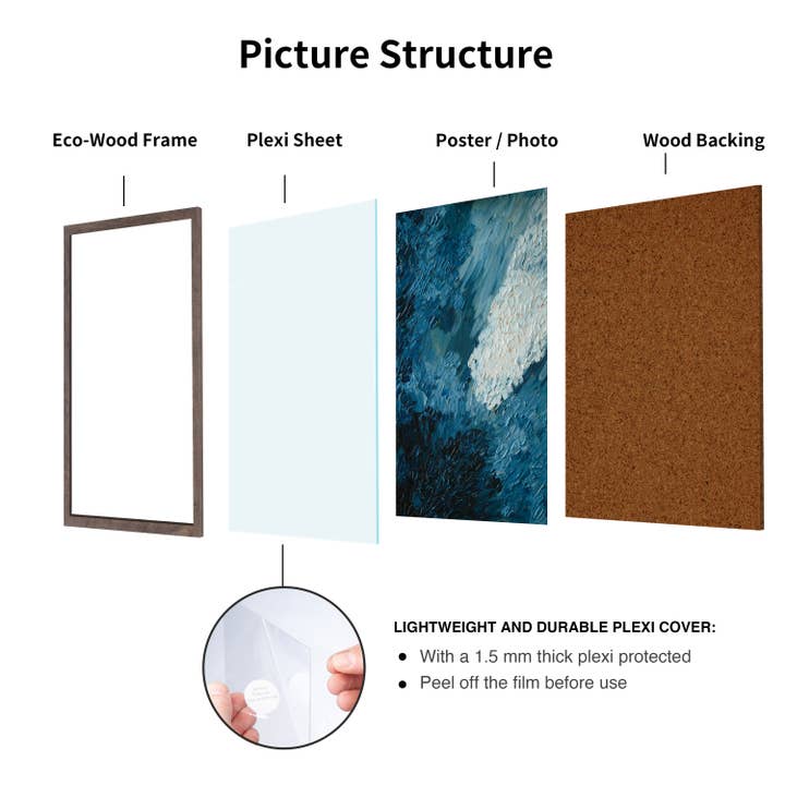 LivingTaste Home Inc - Wholesale Picture Frame - 12x18 Oak Brown Dryades Wooden Frame