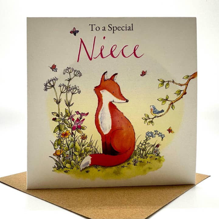 Birthday Card - Fox Niece Birthday for wholesale by Ink and Snail Limited