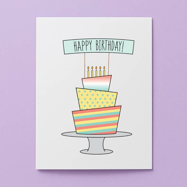 Happy Birthday Cake Card for wholesale by Cards by Renee