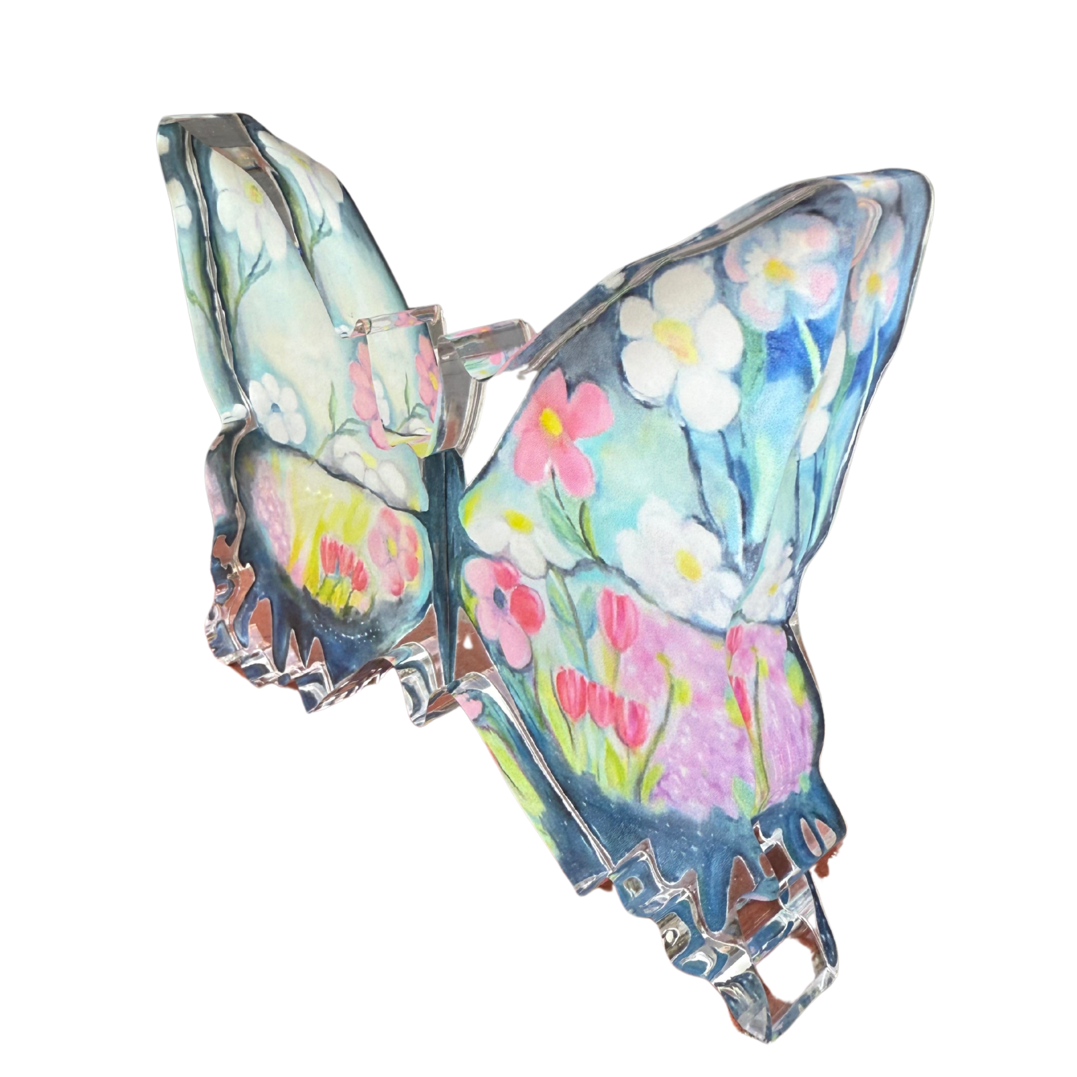 MK Decker Designs - Wholesale Decorative Tabletop Object - “Daisy Butterfly” Acrylic Shelfie1