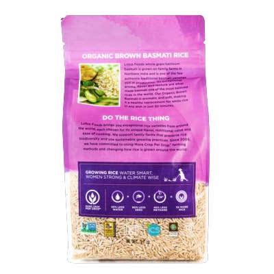 Lotus Foods - Wholesale Rice - Organic Brown Basmati Rice - MCPD®, ROC® - 25# bulk