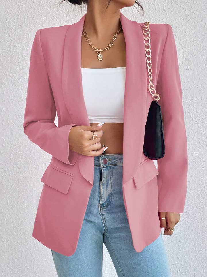 Flarix - Vente Blazer – femme - blazer à col châle uni5