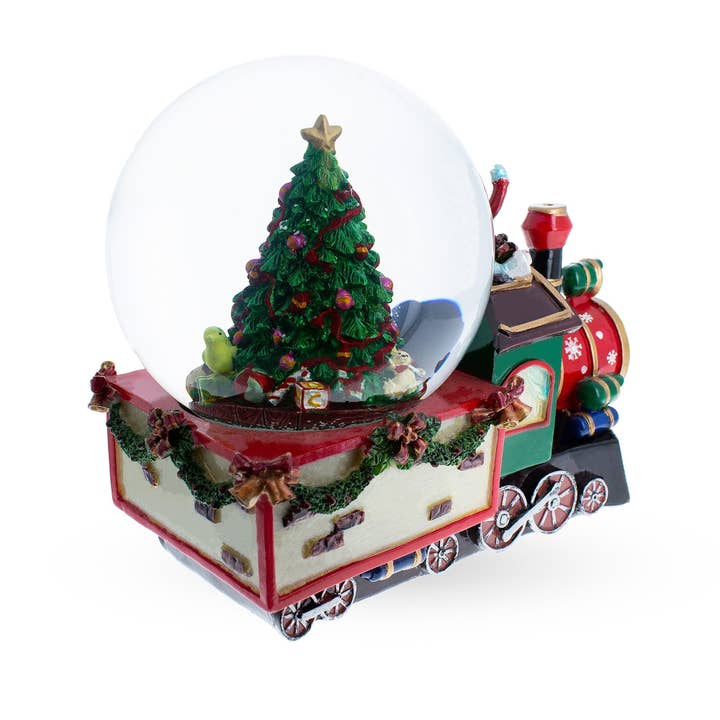 BestPysanky - Wholesale Decorative Figurine - Children Riding Train Musical Water Snow Globe3