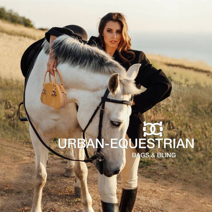 URBAN-EQUESTRIAN - Wholesale Top Handle Bag - Women's - Kella - Horse Bit Vanity Luxury Leather handbag in Caramel7